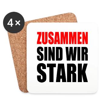 zusammen sind wir stark - Untersetzer (4er-Set) - Weiß - Vorne