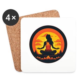Yoga Meditation Relax - Untersetzer (4er-Set) - Weiß - Vorne