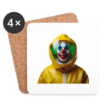 Verrückter Clown im Seuchenschutzanzug - Untersetzer (4er-Set) - Weiß - Vorne