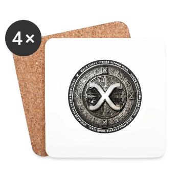 x coin - Untersetzer (4er-Set) - Weiß - Vorne