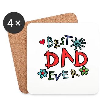 Best Dad Ever - Coasters (set of 4) - white - Front