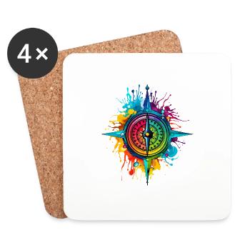 Compass - Coasters (set of 4) - white - Front