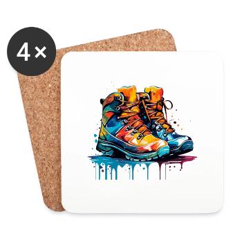 Colorful Shoes - Coasters (set of 4) - white - Front