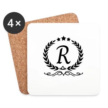 Letter r crown - Coasters (set of 4) - white - Front