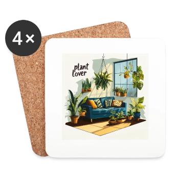 Plant lover living room - Untersetzer (4er-Set) - Weiß - Vorne