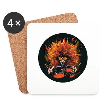 Drummer wild - Untersetzer (4er-Set) - Weiß - Vorne
