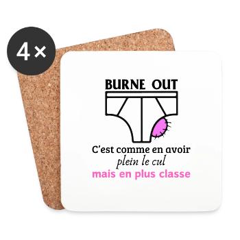 Mug burne out - Dessous de verre (lot de 4) - blanc - Devant