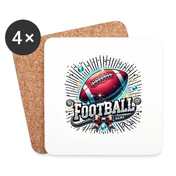 Football Mama - Untersetzer (4er-Set) - Weiß - Vorne
