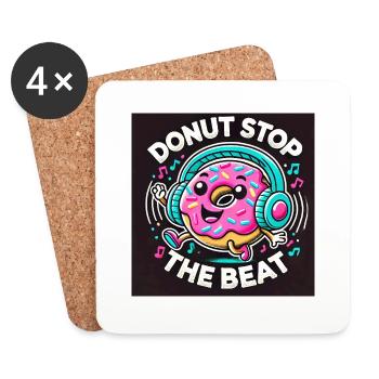 Donut Stop The Beat - Coasters (set of 4) - white - Front