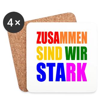 zusammen sind wir stark - Untersetzer (4er-Set) - Weiß - Vorne