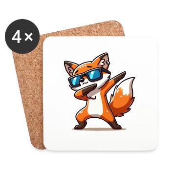 fuchs tier dabbing - Untersetzer (4er-Set) - Weiß - Vorne