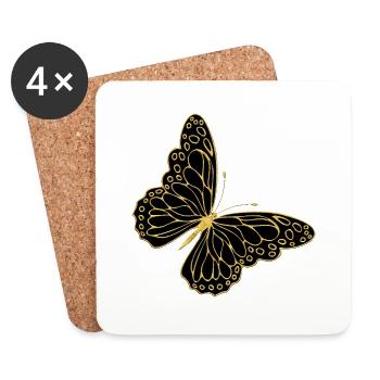 Papillon - Dessous de verre (lot de 4) - blanc - Devant