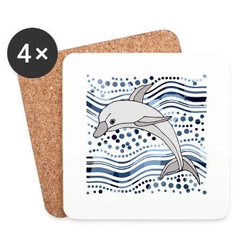 Dolphin - Coasters (set of 4) - white - Front