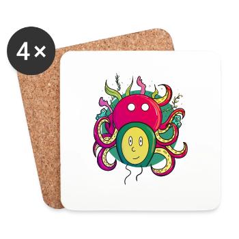 Octopus Mind - Coasters (set of 4) - white - Front