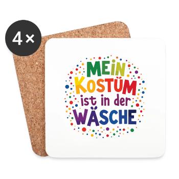 Mein Kostüm ist in der Wäsche - Untersetzer (4er-Set) - Weiß - Vorne