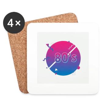 80s Vibes - Retro Revival - Coasters (set of 4) - white - Front