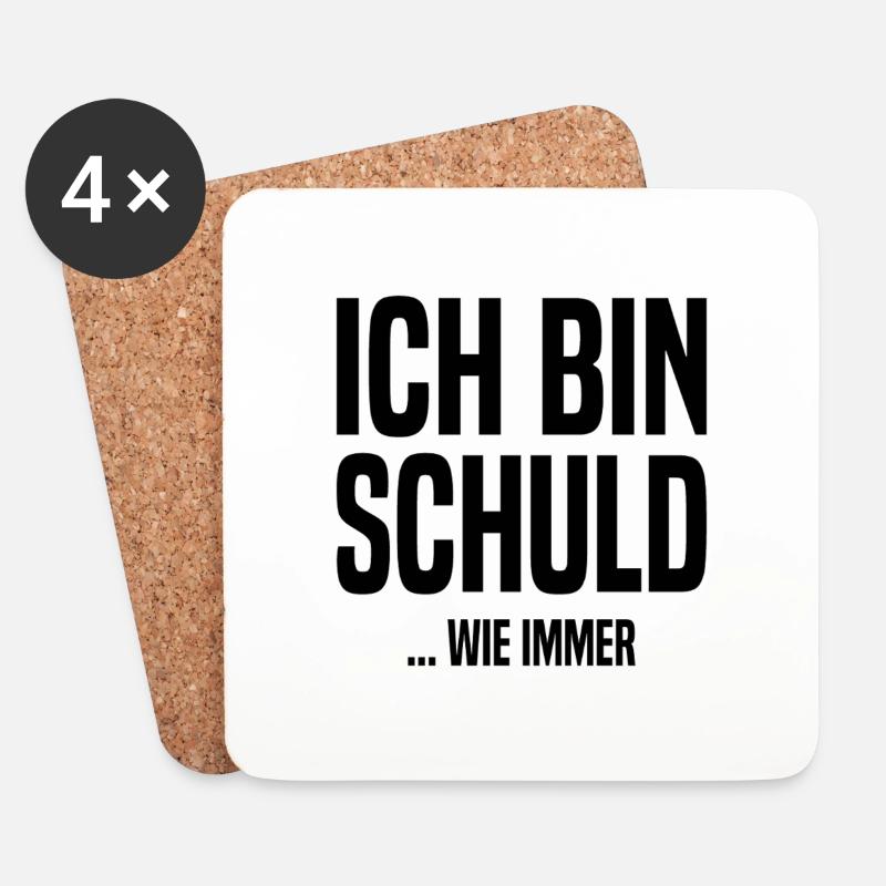 Ich bin schuld - ...wie immer - Untersetzer (4er-Set) - Weiß
