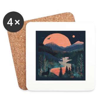 Landscape 2 - Untersetzer (4er-Set) - Weiß - Vorne