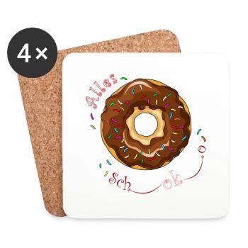 Donut chocolate - Coasters (set of 4) - white - Front