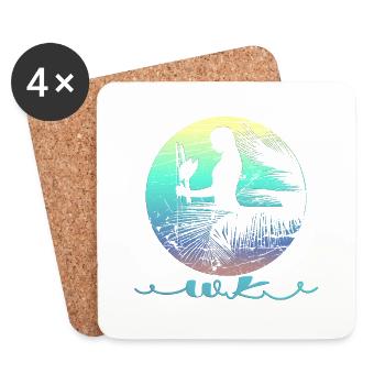WK Surf dream woman - Coasters (set of 4) - white - Front