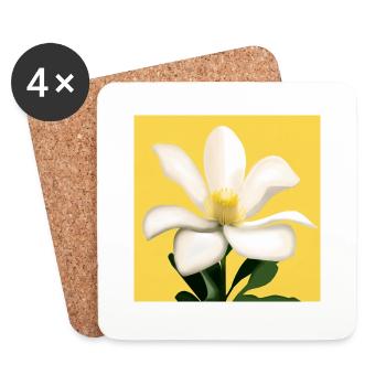 Une fleur blanche impressionnante - Dessous de verre (lot de 4) - blanc - Devant