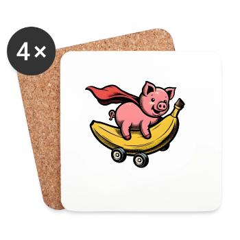 Pigman - Untersetzer (4er-Set) - Weiß - Vorne
