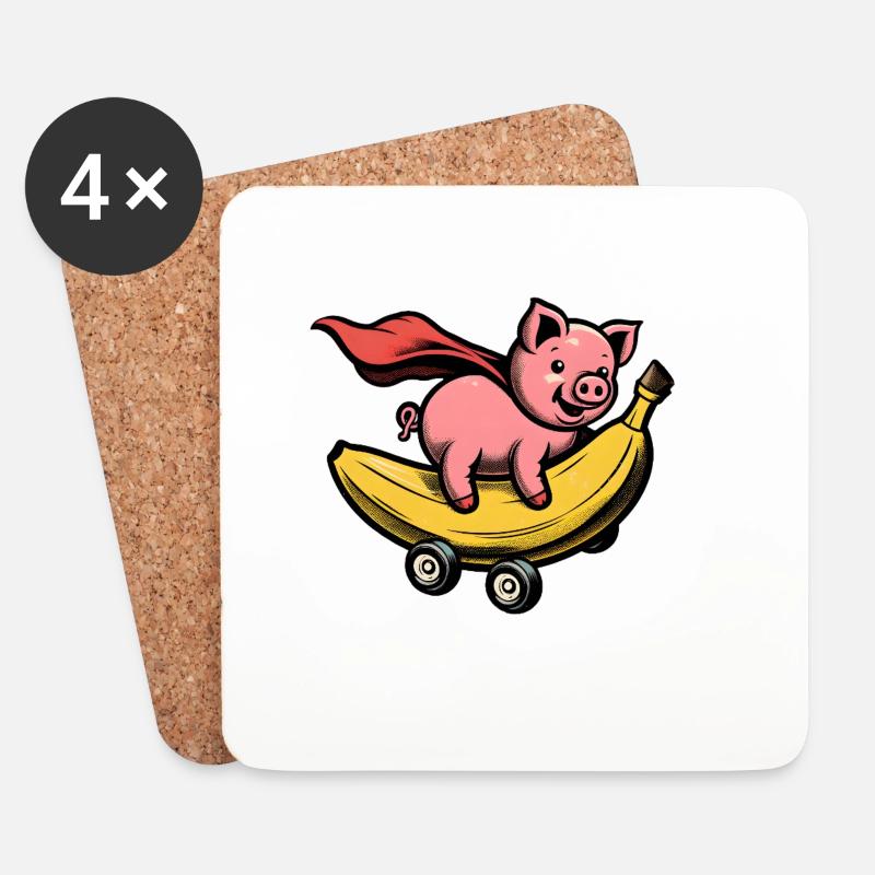 Pigman - Untersetzer (4er-Set) - Weiß
