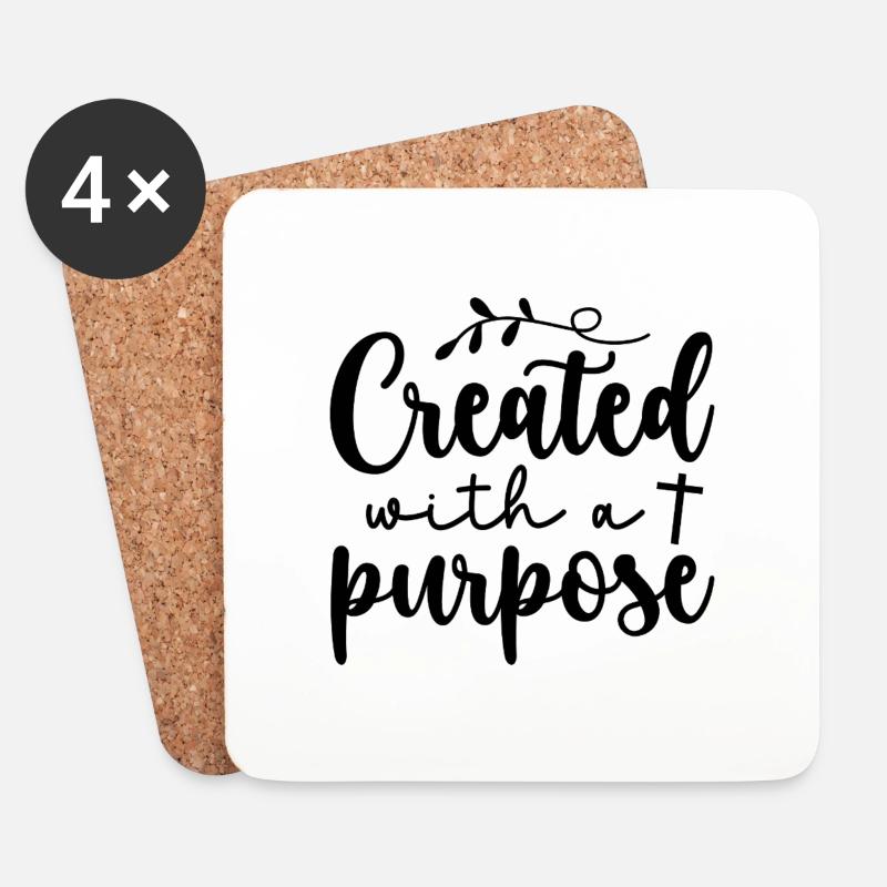 created with a purpose - Coasters (set of 4) - white