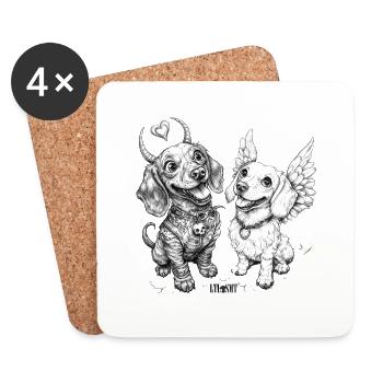 Heaven vs. Hell - Coasters (set of 4) - white - Front