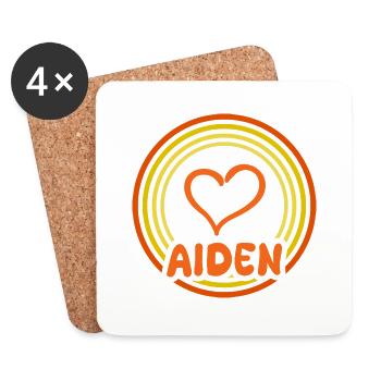 Name: Aiden - Coasters (set of 4) - white - Front