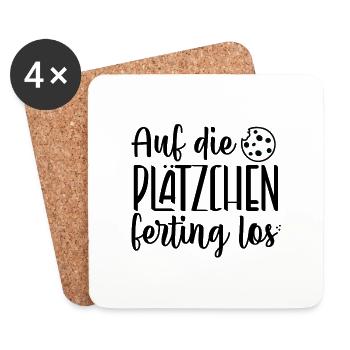 Auf die Plätzchen, fertig, los! 🍪🏁 - Untersetzer (4er-Set) - Weiß - Vorne