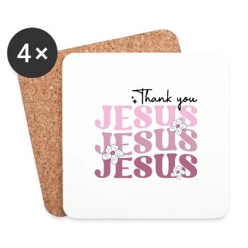 thank you Jesus - Coasters (set of 4) - white - Front