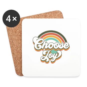 Choisissez la joie - Dessous de verre (lot de 4) - blanc - Devant