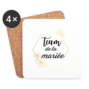Team de la Mariée doré floral - Dessous de verre (lot de 4) - blanc - Devant