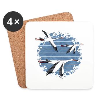 Birds - Coasters (set of 4) - white - Front