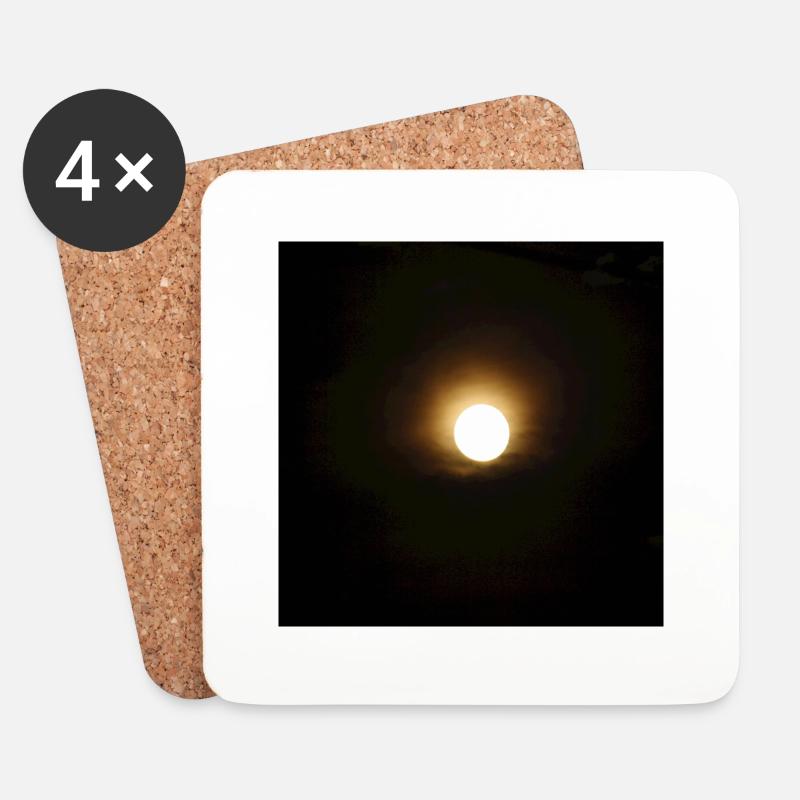 Mond - Untersetzer (4er-Set) - Weiß