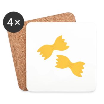 Farfalle Nudeln - Untersetzer (4er-Set) - Weiß - Vorne