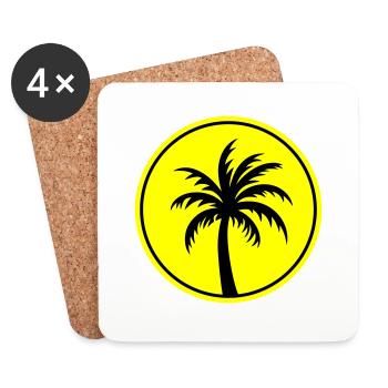 Palm Tree Holiday Beach - Coasters (set of 4) - white - Front