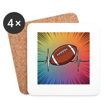 Touché! La fascination du football américain - Dessous de verre (lot de 4) - blanc - Devant