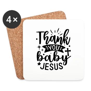 Thank you baby jesus - Coasters (set of 4) - white - Front