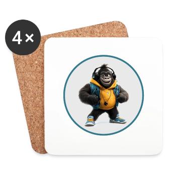 Gorilla - Untersetzer (4er-Set) - Weiß - Vorne