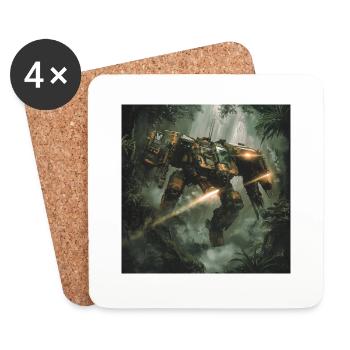 Guerrier de science-fiction - Dessous de verre (lot de 4) - blanc - Devant