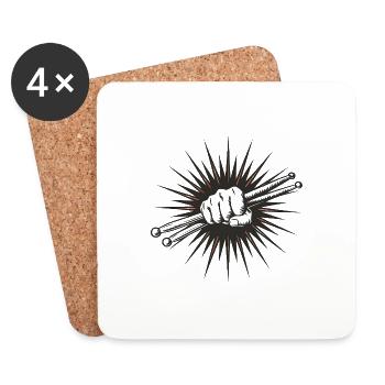 Batteur de batterie - Dessous de verre (lot de 4) - blanc - Devant
