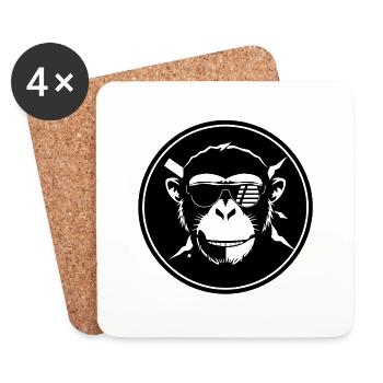 Cool Monkey - Coasters (set of 4) - white - Front