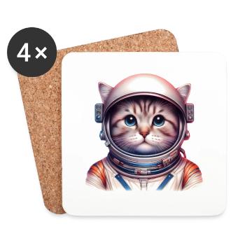 Space_cat - Untersetzer (4er-Set) - Weiß - Vorne