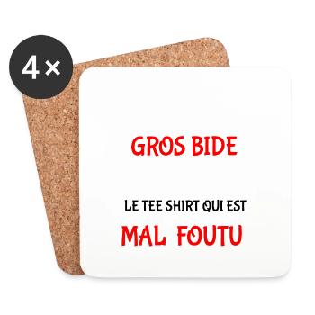J'ai pas un gros bide - Dessous de verre (lot de 4) - blanc - Devant