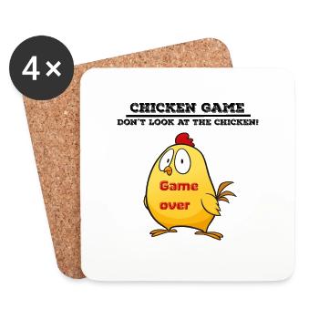 Chicken game - Untersetzer (4er-Set) - Weiß - Vorne