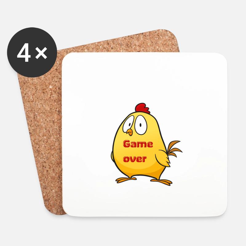 Chicken game weiss - Untersetzer (4er-Set) - Weiß