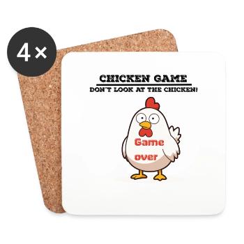 Chicken game - Untersetzer (4er-Set) - Weiß - Vorne
