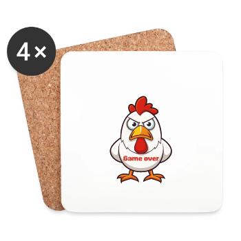 Chicken game weiss - Untersetzer (4er-Set) - Weiß - Vorne